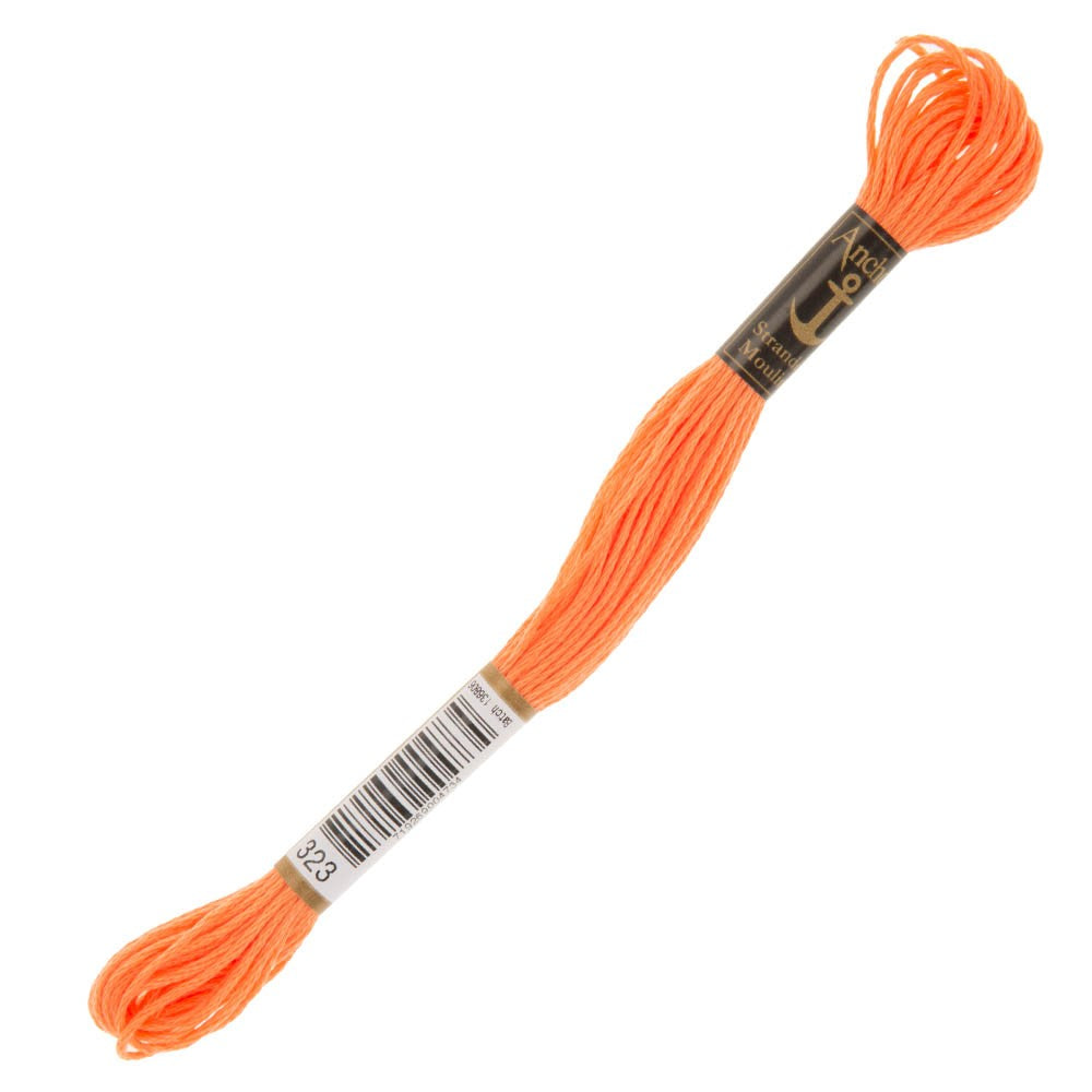 Anchor Stranded Mouline Embroidery Thread, 8m, Orange - 0323