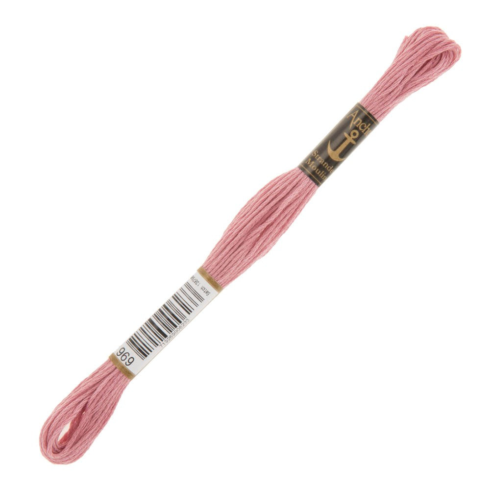 Anchor Stranded Mouline Embroidery Thread, 8m, Pink - 0969