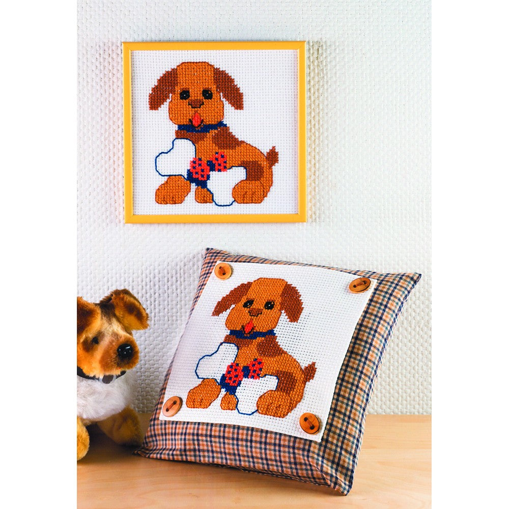 Permin Cross Stitch Kit, Little Dog 24x24 - 121162