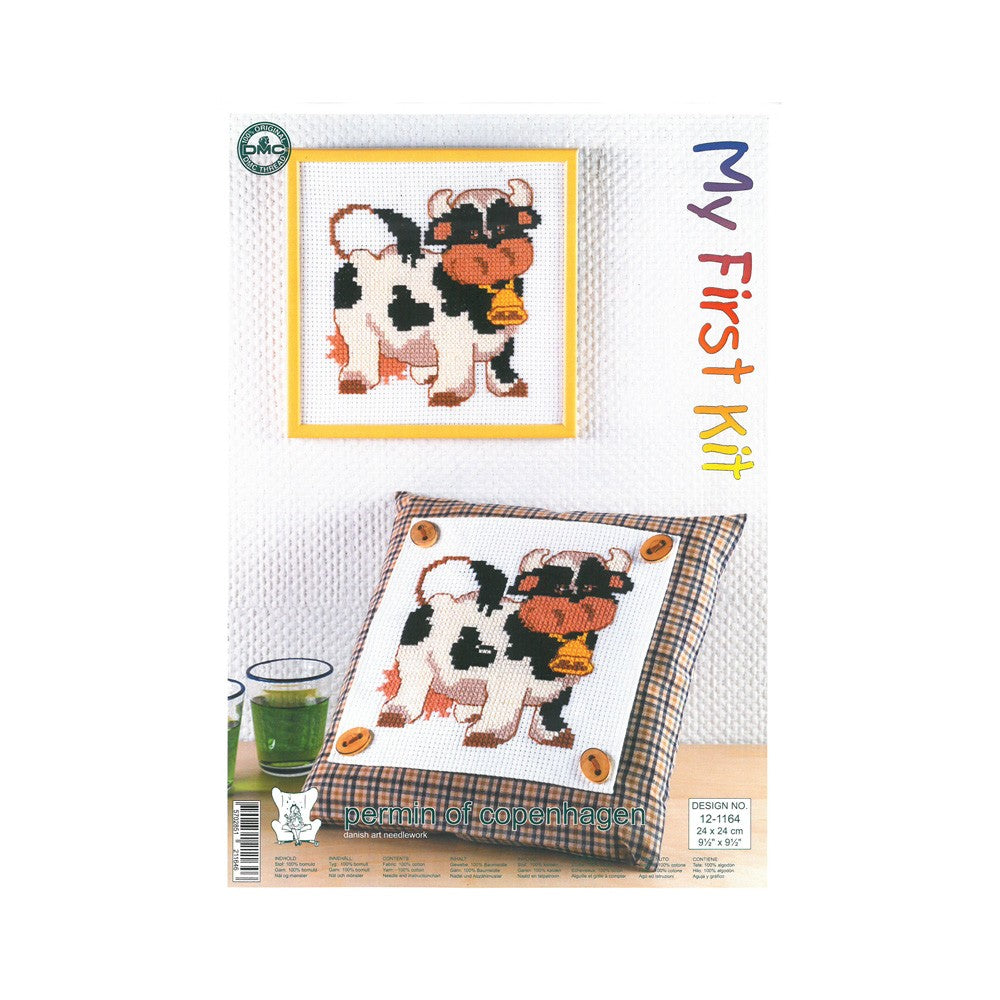 Permin Cushion Panel Cross Stitch Kit, Cow 24x24 - 121164