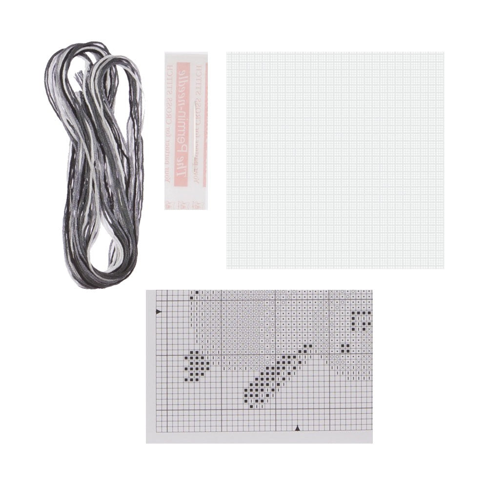 Permin Water-Soluable Cross Stitch Mini Kit, Penguin 10x10 - 794768