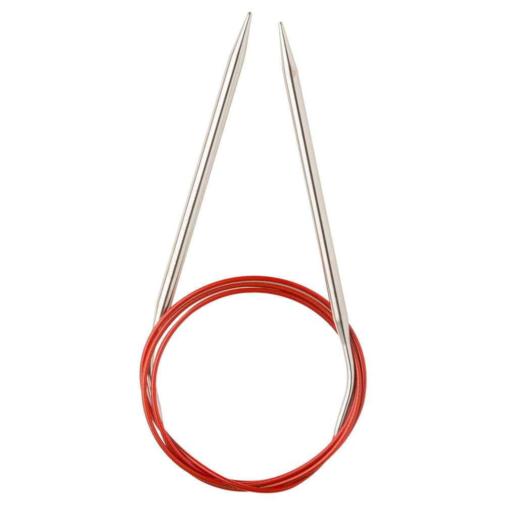 ChiaoGoo Knit Red 5.00 mm 100 cm Stainless Steel Fixed Circular Needle - 6040-8