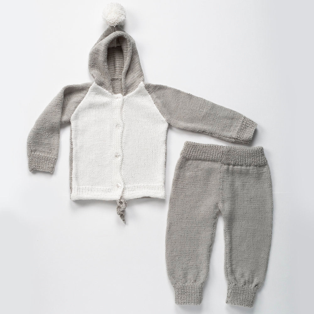 Gazzal Baby Wool Knitting Yarn, White - 801