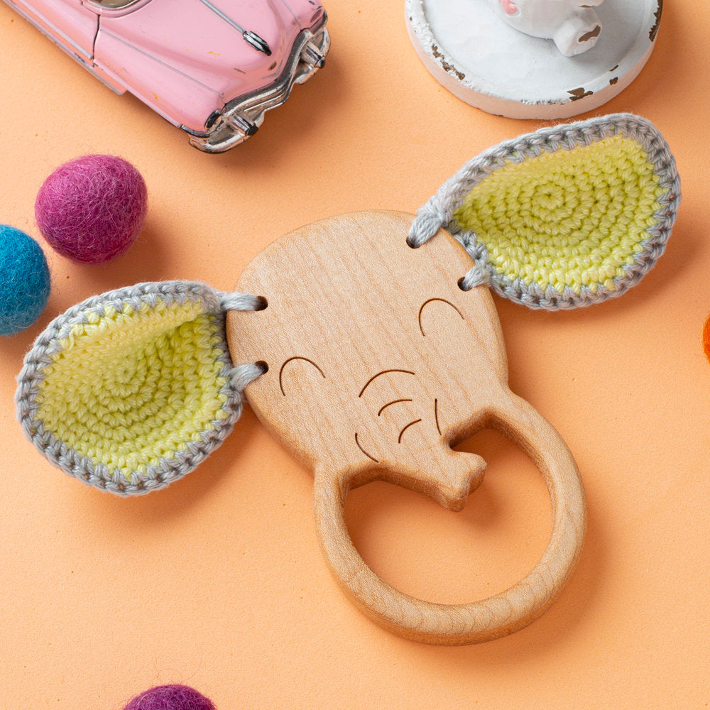 Hobi Baby Cat Shaped Organic Wooden Teething Ring DK027