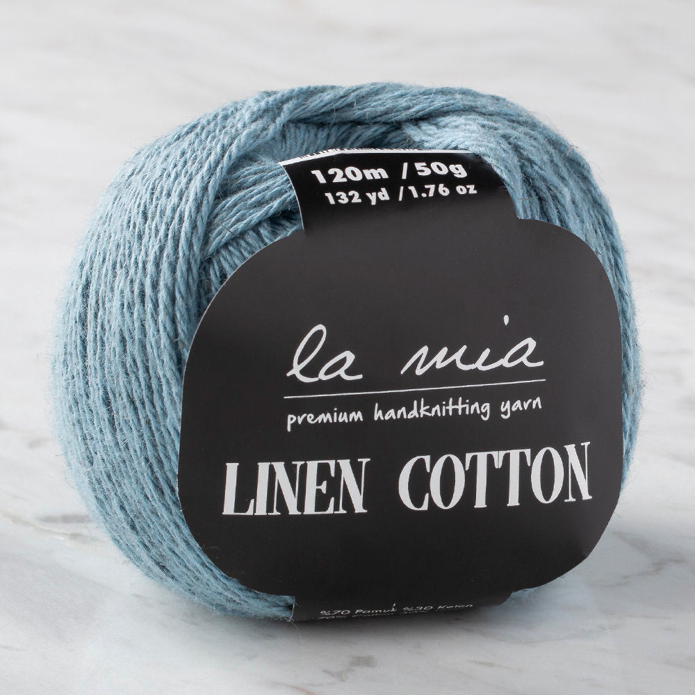 La Mia Linen Cotton Yarn, Blue - L187