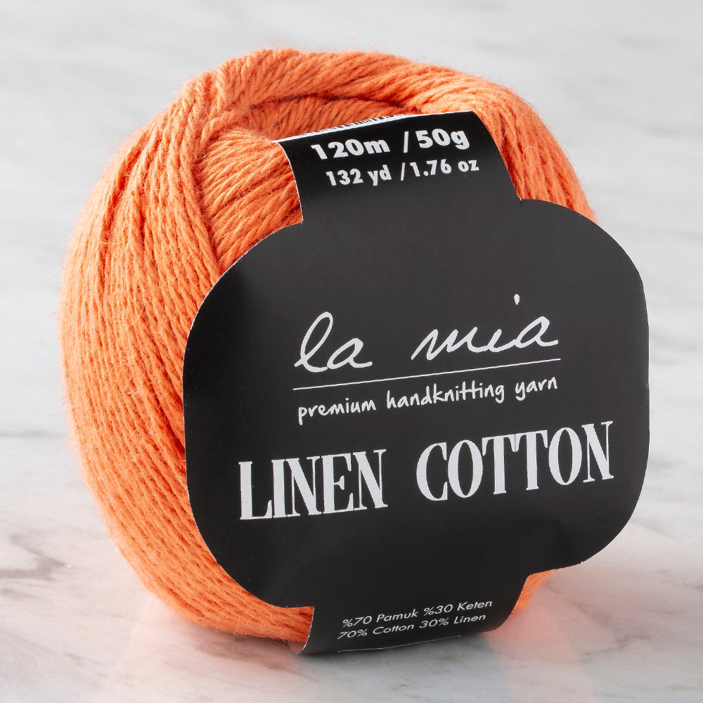La Mia Linen Cotton Yarn, Orange - L151