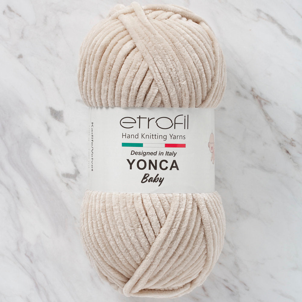 Etrofil Yonca Chenille Yarn, Beige - 70703