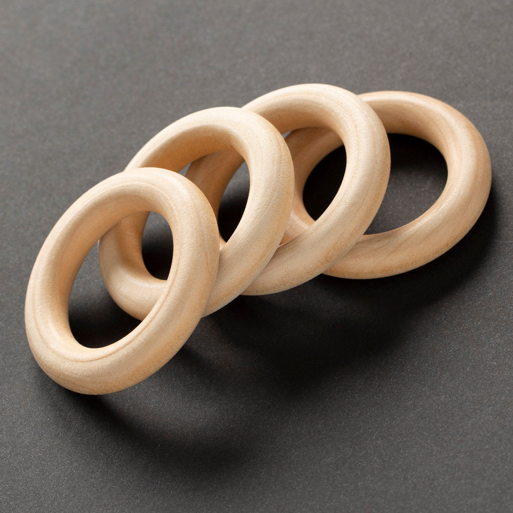 Loren 4 Pcs 5 cm Wooden Teether Ring