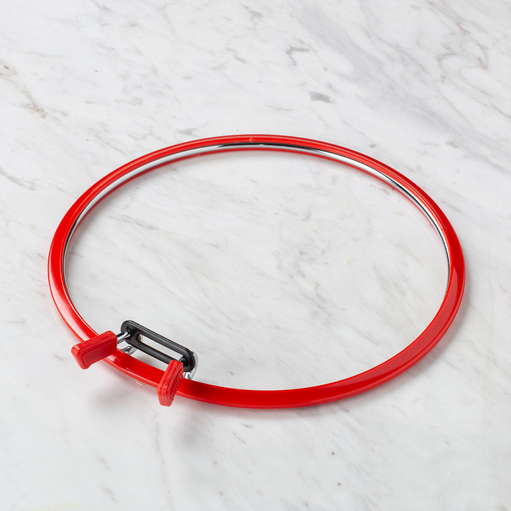Nurge Metal Spring Tension Ring with Red Plastic Frame Embroidery Hoop, 230mm