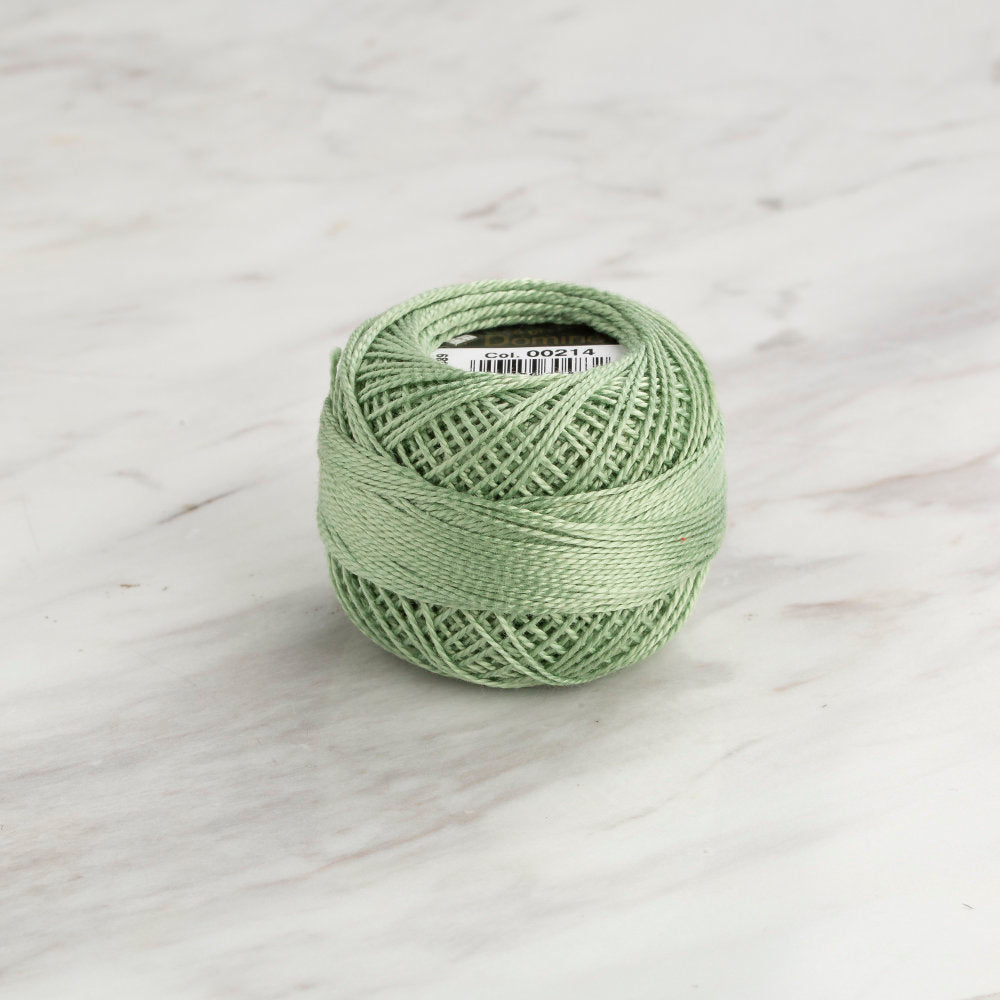 Domino Cotton Perle Size 8 Embroidery Thread (8 g), Light Green - 4598008-00214