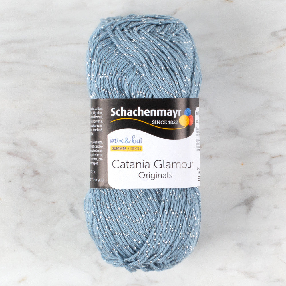 Schachenmayr Catania Glamour 50g Sparkly Yarn, Blue - 00152