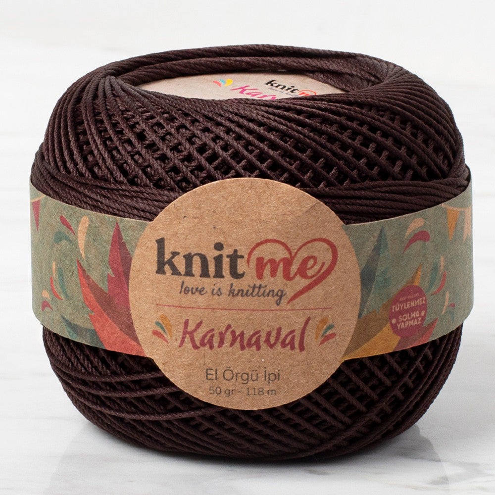 Knit Me Karnaval Knitting Yarn, Dark Brown- 00811
