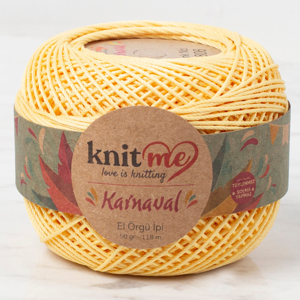 Knit Me Karnaval Knitting Yarn, Light Yellow - 01806