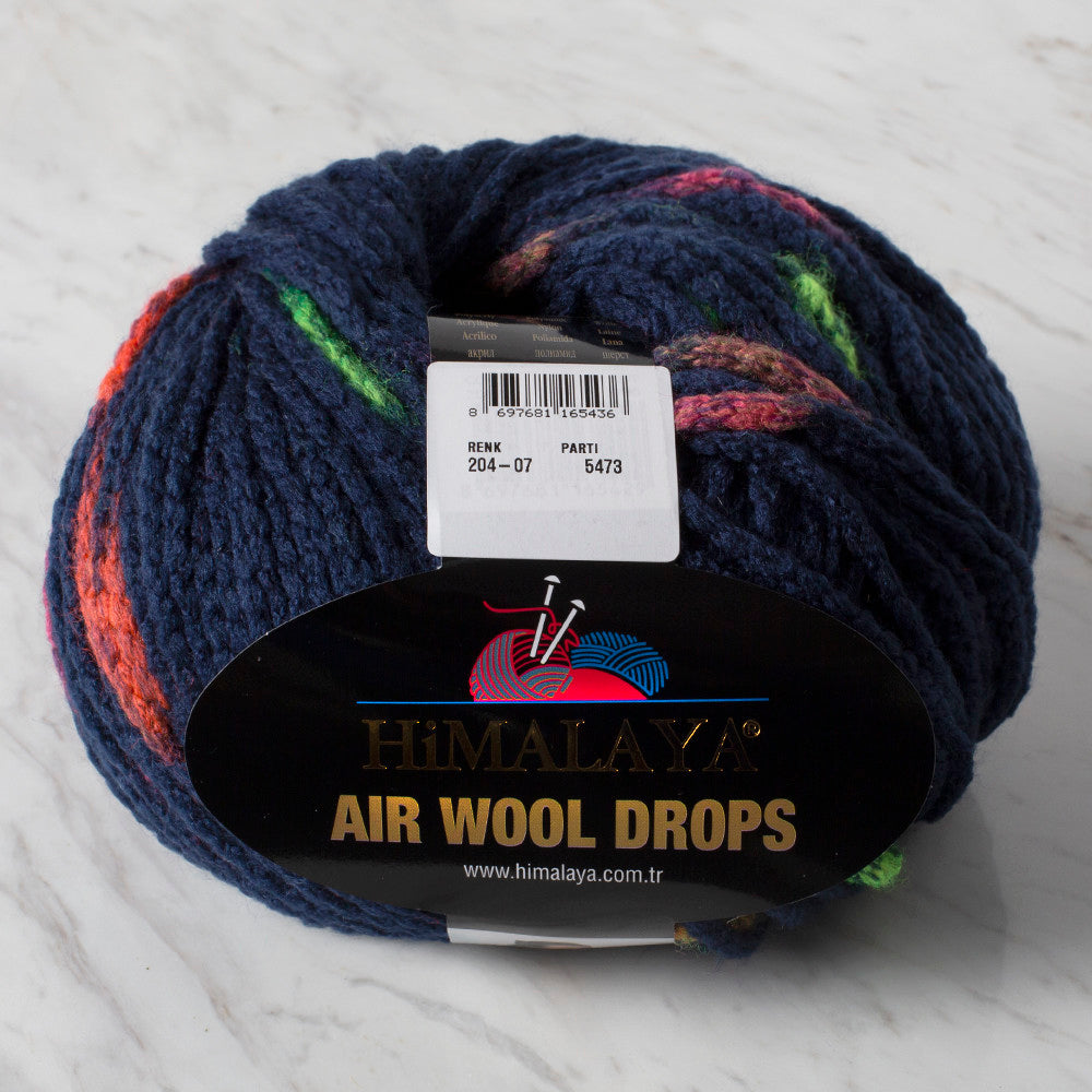 Himalaya Air Wool Drops Speckled Yarn, Navy - 204-07