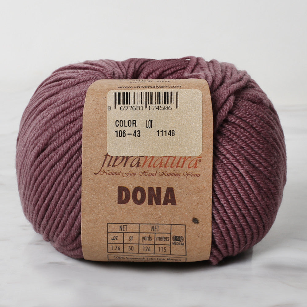 Fibra Natura Dona Knitting Yarn, Dried Rose - 106-43