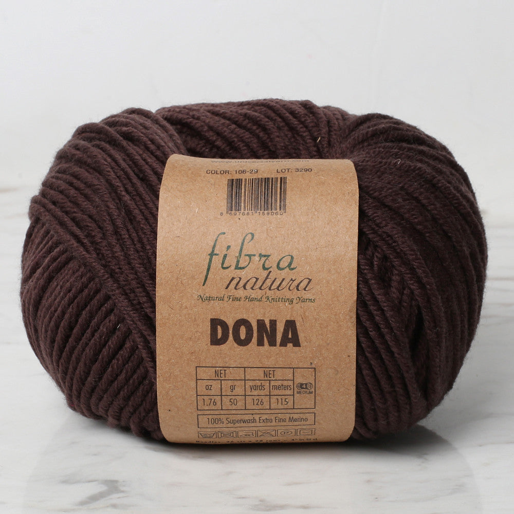 Fibra Natura Dona Yarn, Dark Brown - 106-29