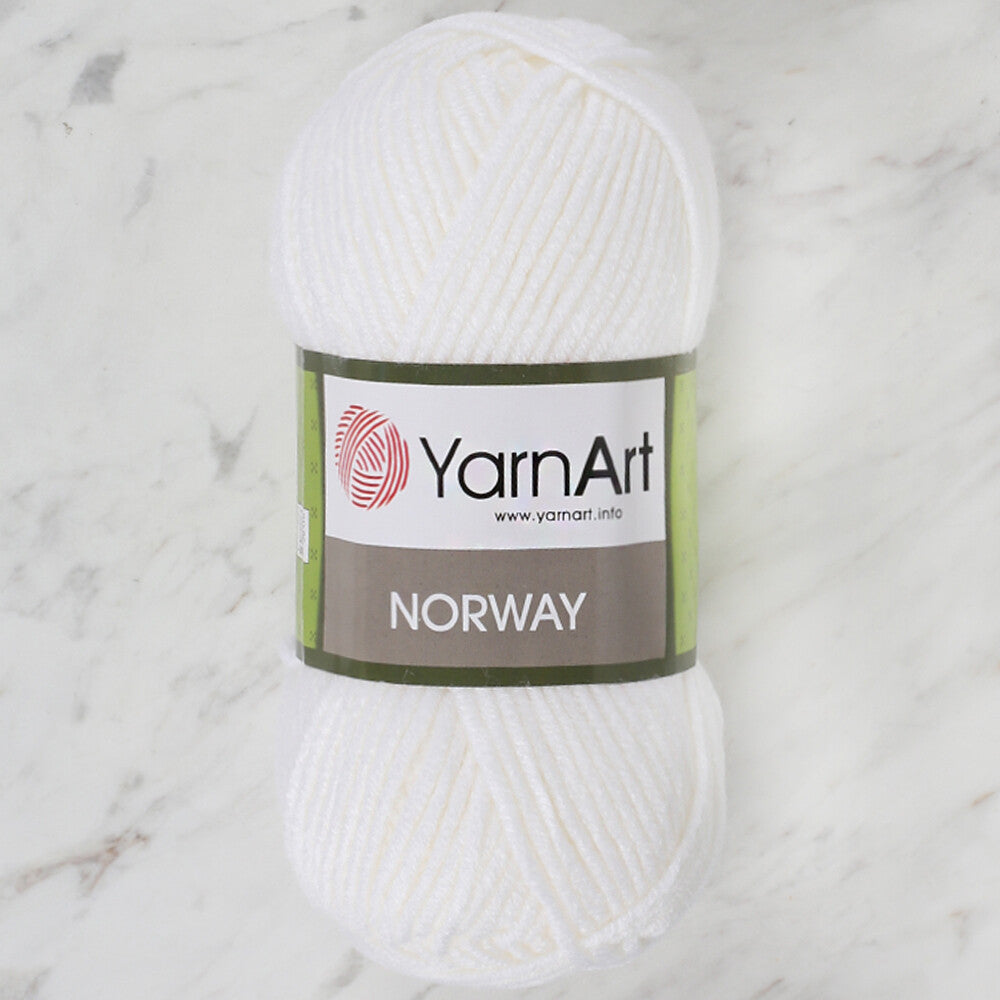 YarnArt Norway Knitting Yarn, White - 150