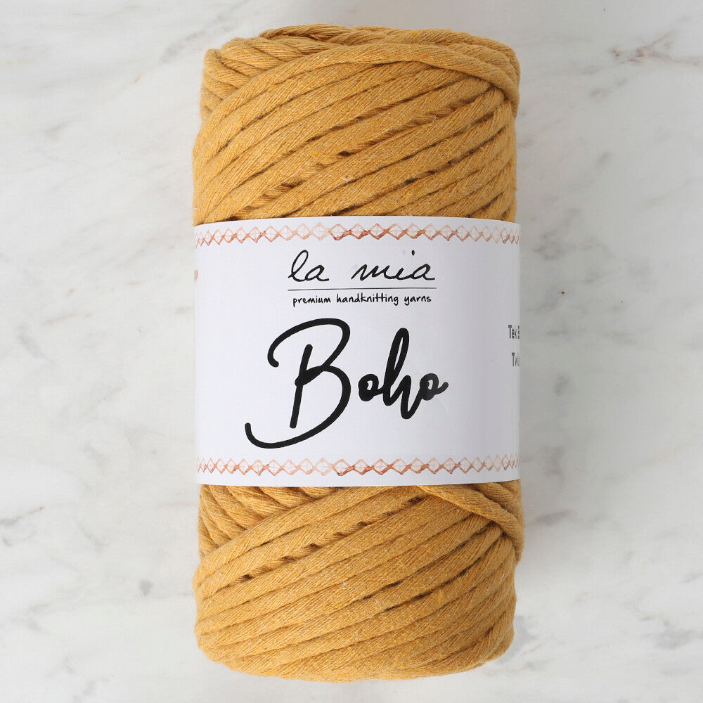 La Mia Boho Cotton Macrame Cord, Yellow - L003