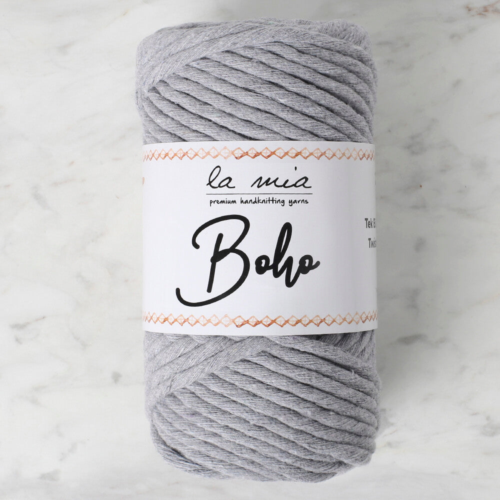 La Mia Boho Cotton Macrame Cord, Grey