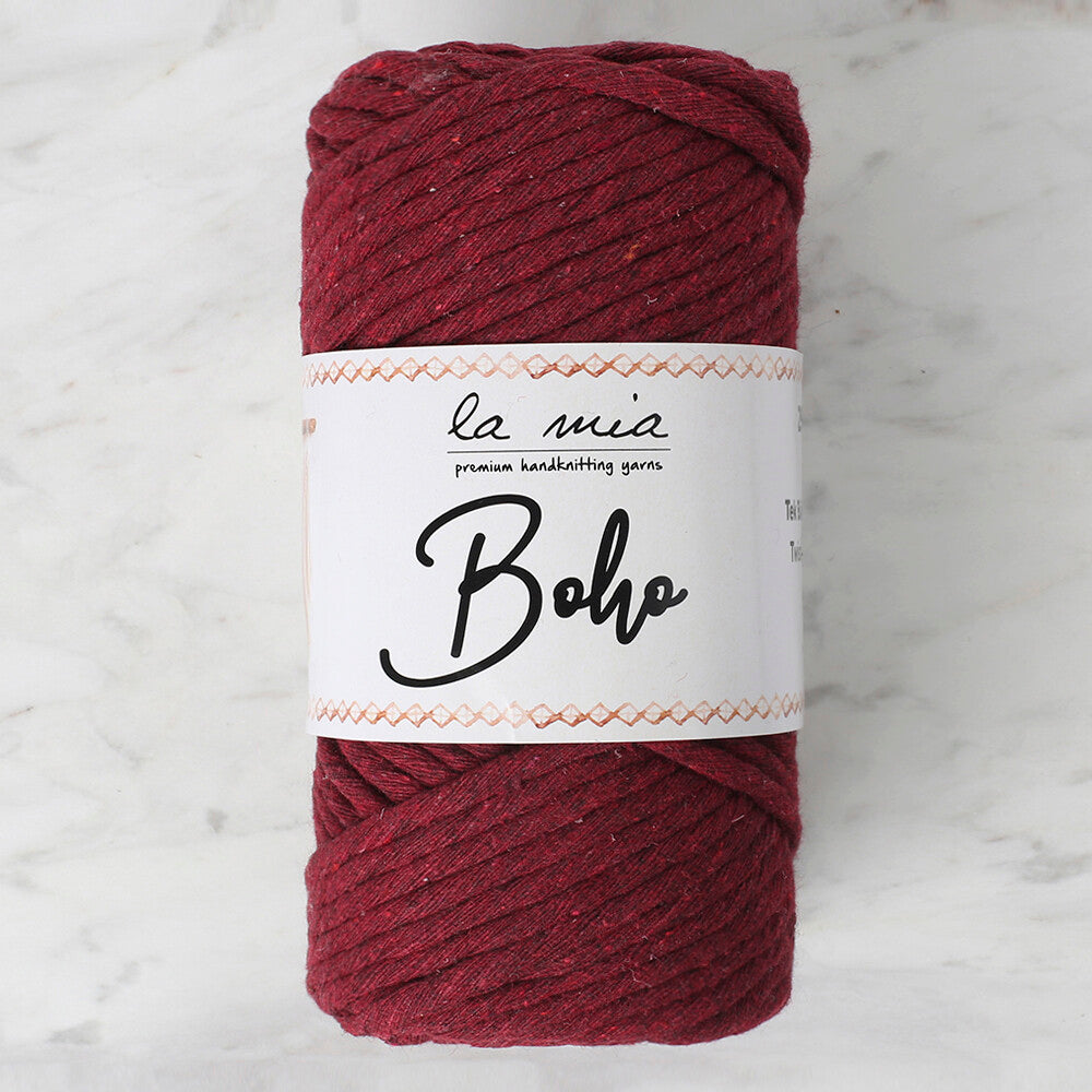 La Mia Boho Cotton Macrame Cord, Claret - L065