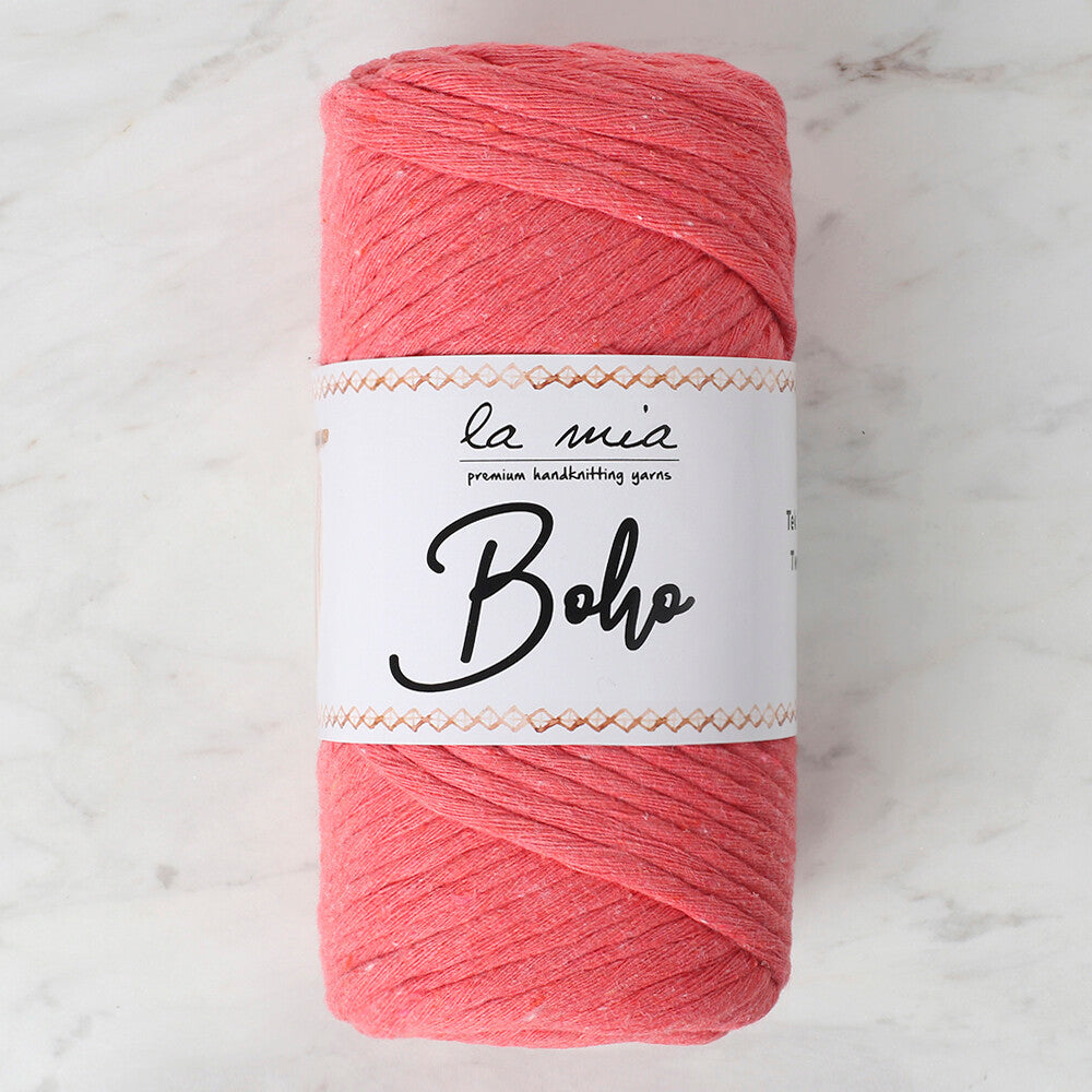 La Mia Boho Cotton Macrame Cord, Vermilion - L019