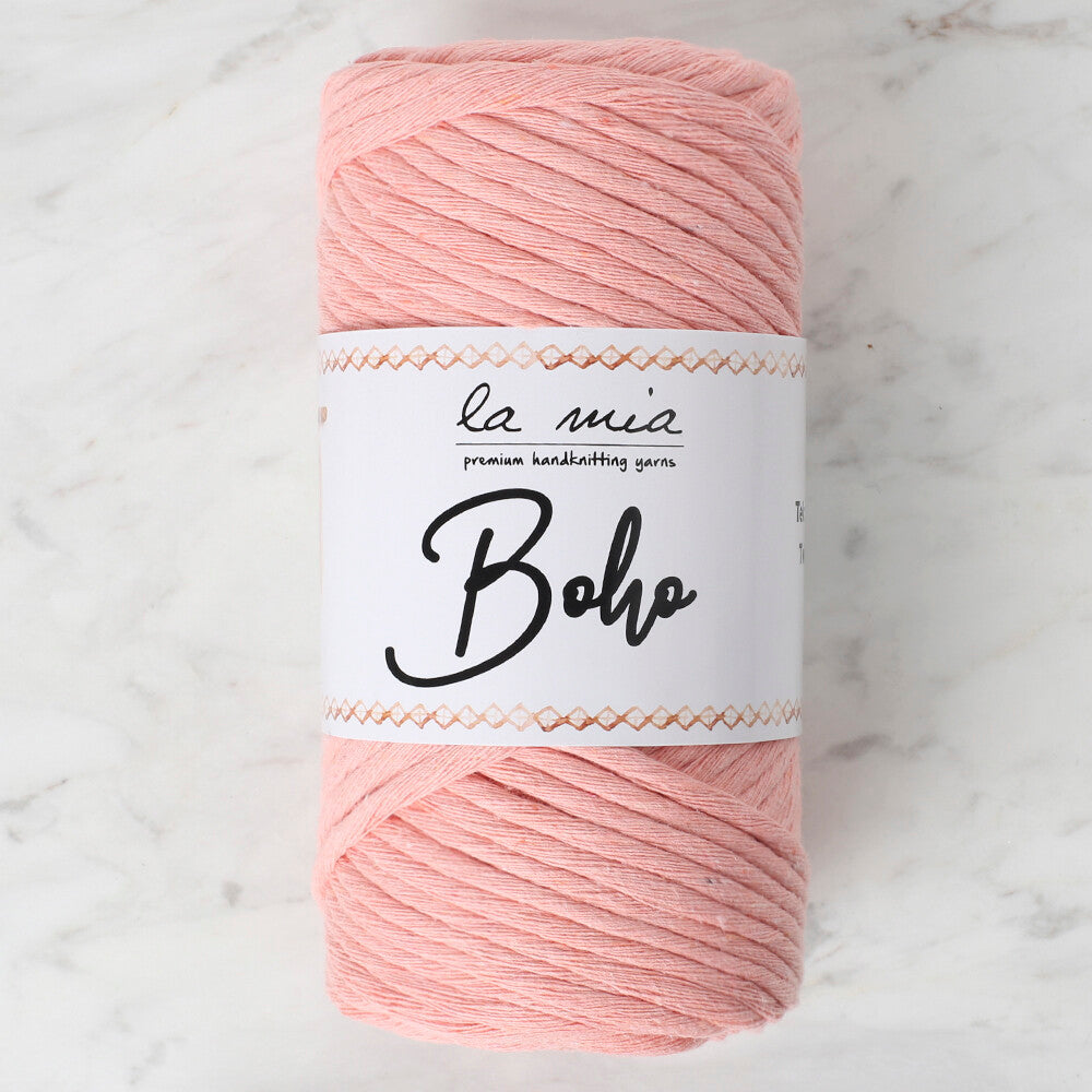 La Mia Boho Cotton Macrame Cord, Light Salmon Pink - L018