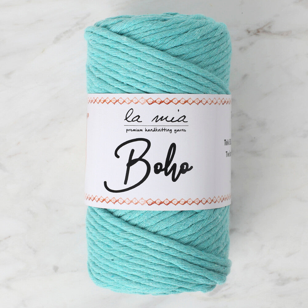 La Mia Boho Cotton Macrame Cord, Light Green - L157