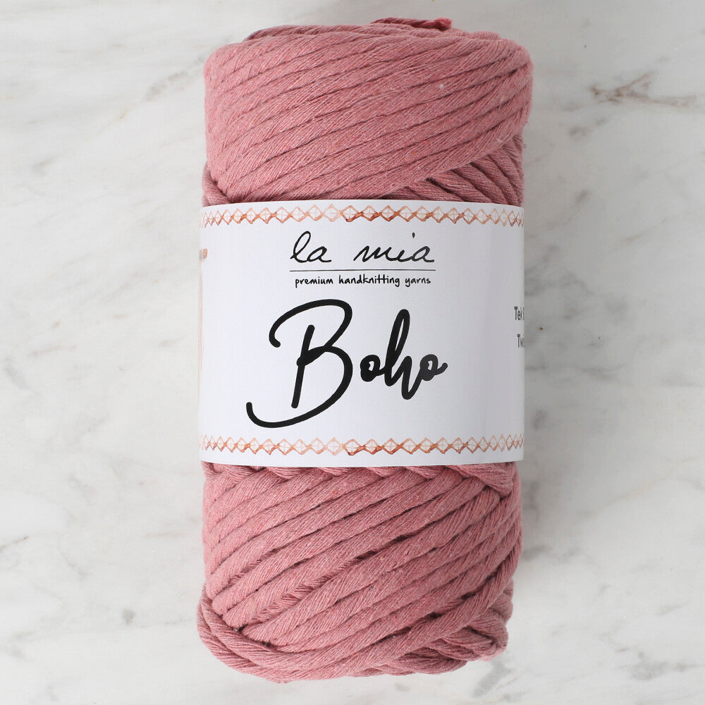 La Mia Boho Cotton Macrame Cord, Dusty Rose - L067