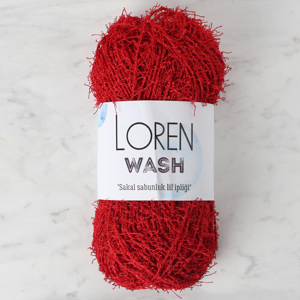 Loren Wash Knitting Yarn, Red - R003