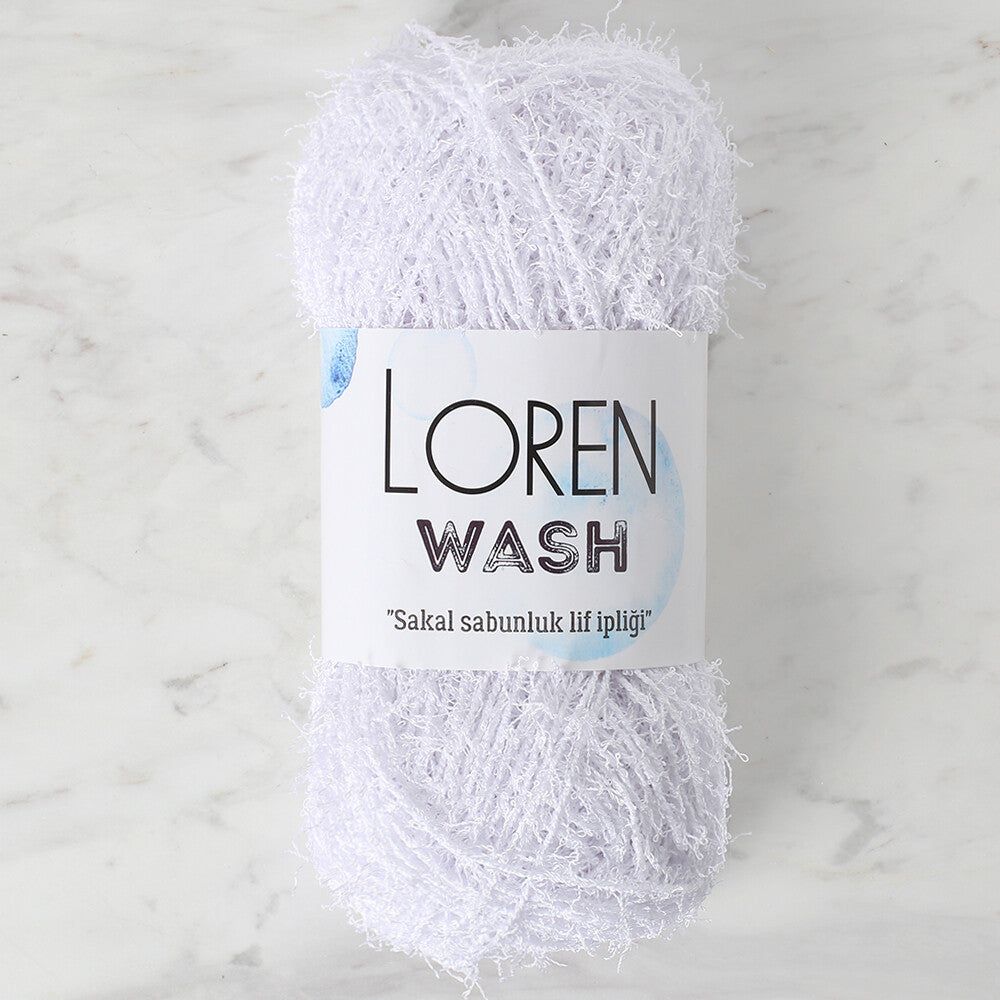 Loren Wash Knitting Yarn, Optic White - R001