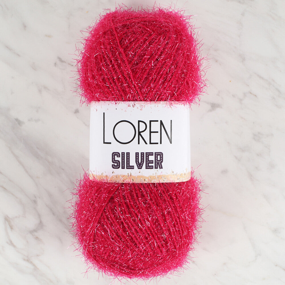 Loren Silver Knitting Yarn, Fuchsia - RS0022