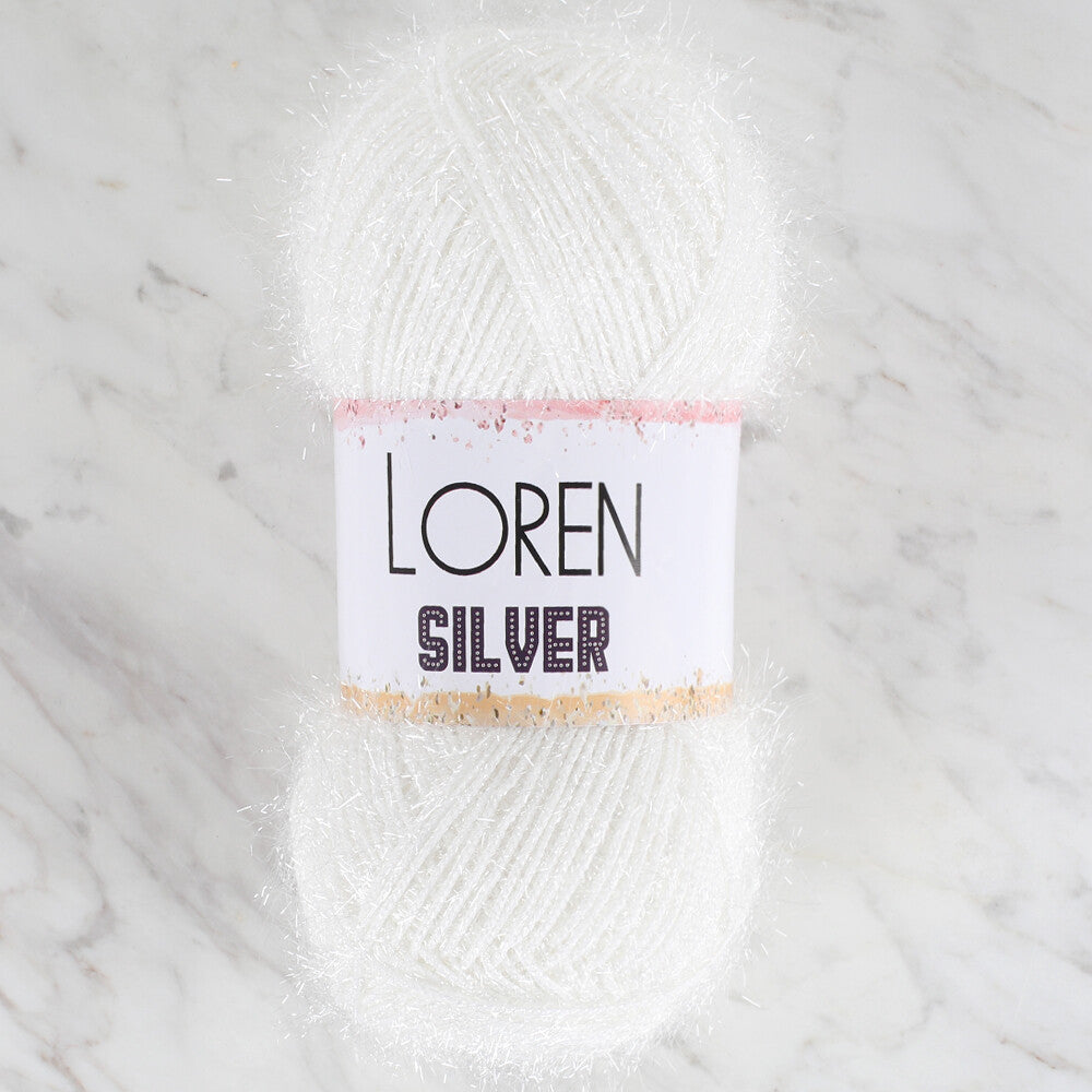 Loren Silver Knitting Yarn, Ecru - RS-EKRU