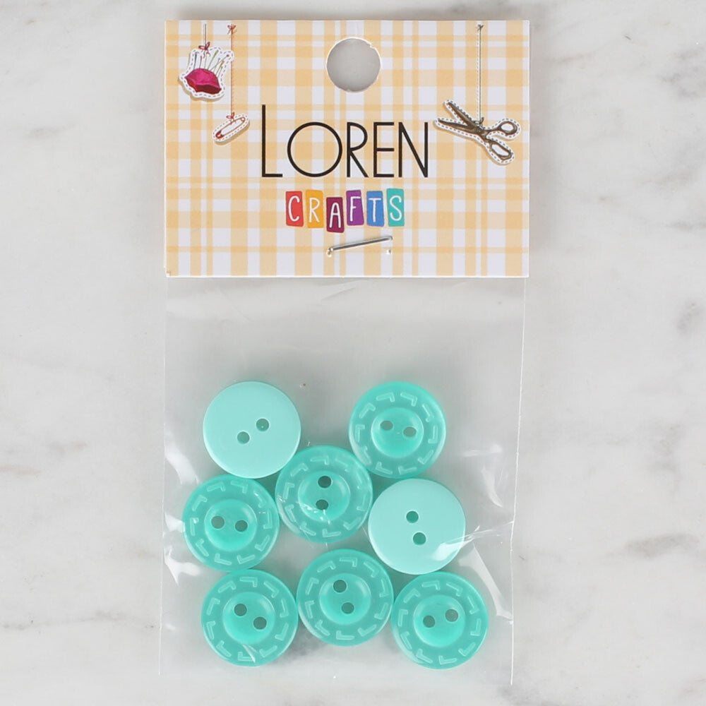 Loren Crafts 8 Pack Button, Green - 187