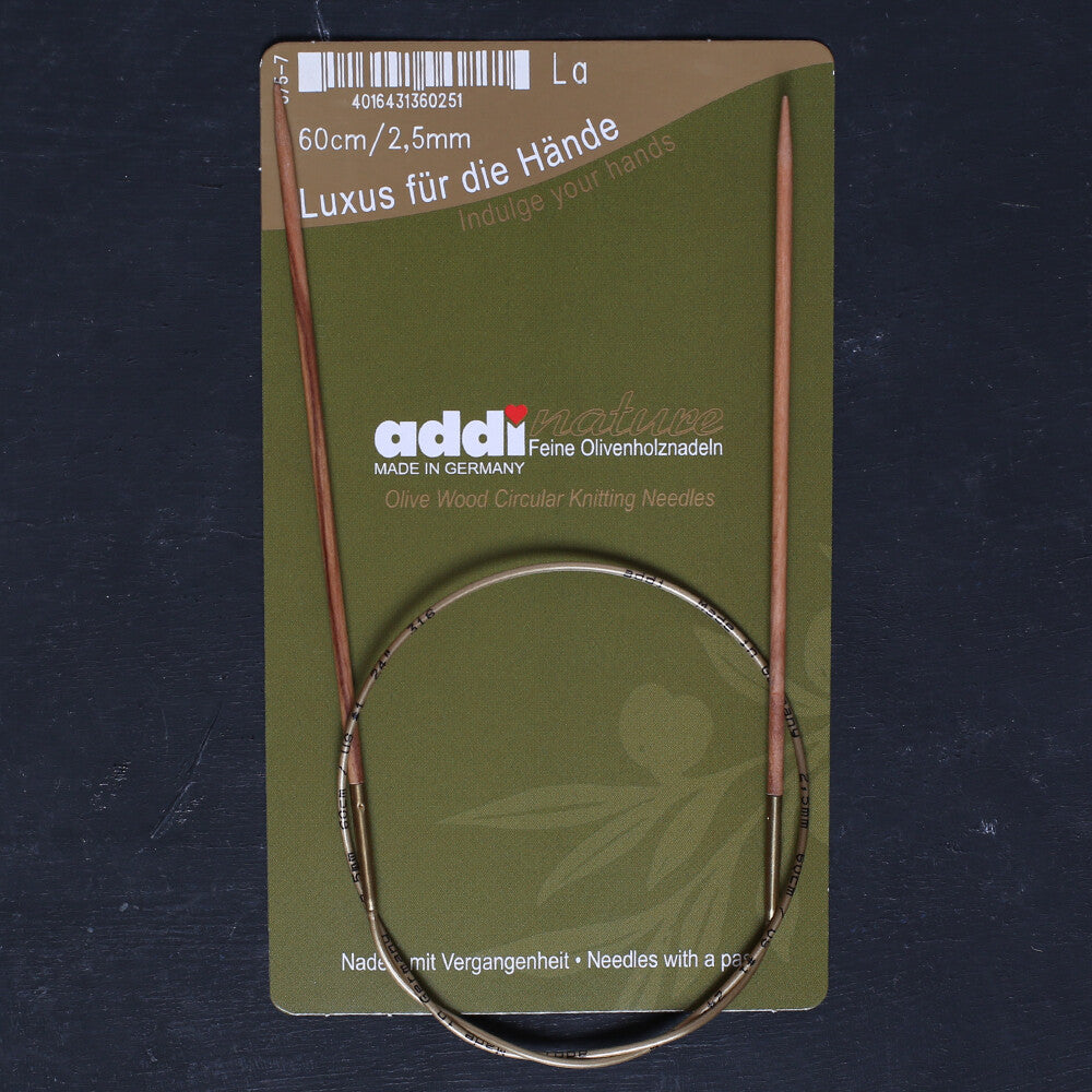 Addi Olive Wood 2.5mm 60cm Circular Knitting Needles - 575-7