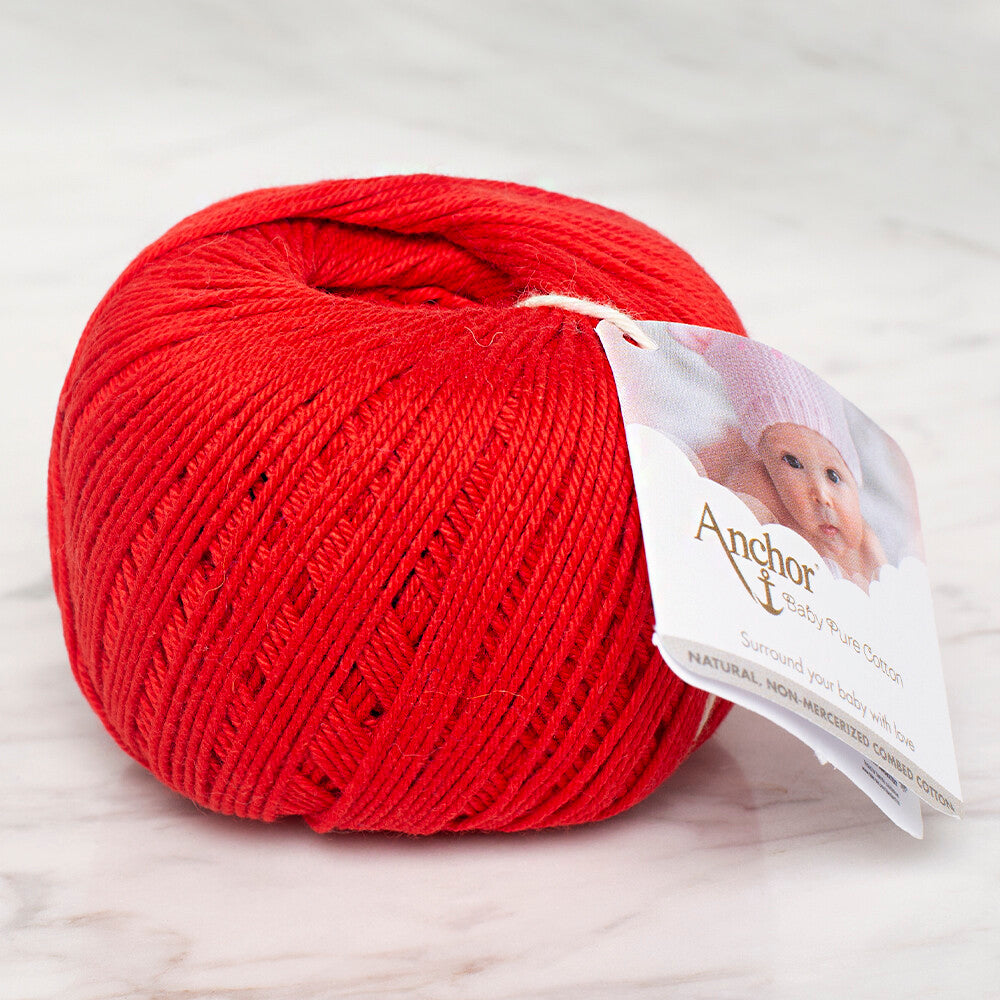 Anchor Baby Pure Cotton 4ply Yarn, Red - 00115