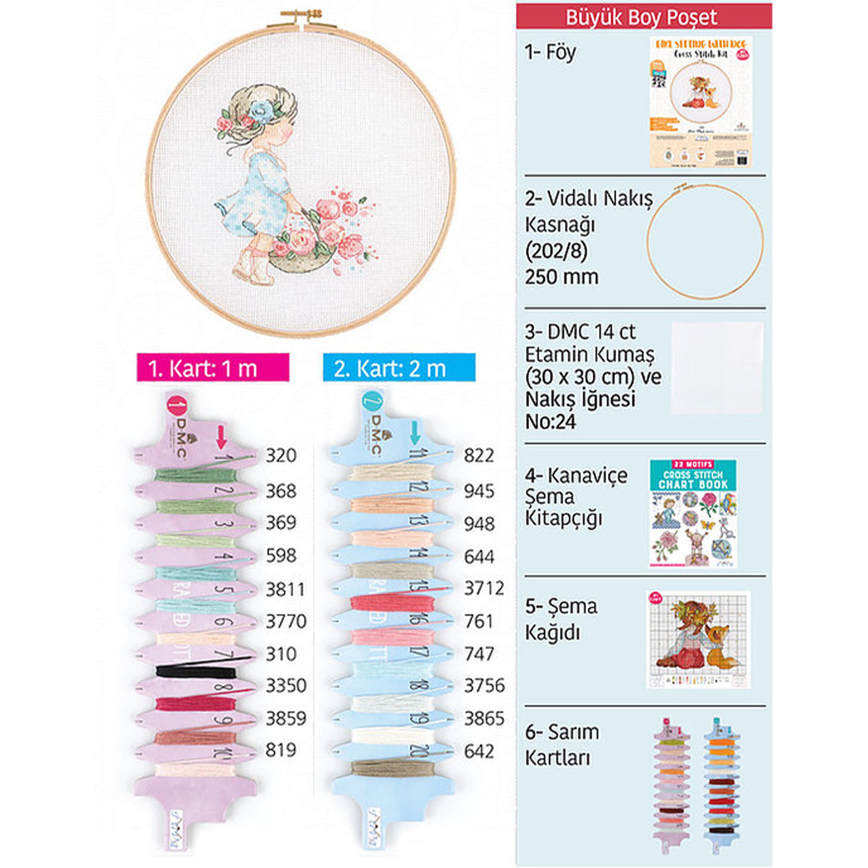 Tuva Cross Stitch Kit, Spring Girl - E2606