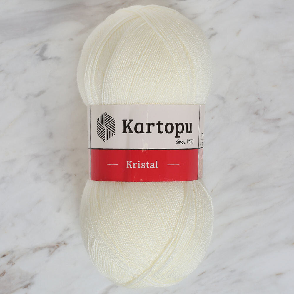 Kartopu Kristal Knitting Yarn, White - K025