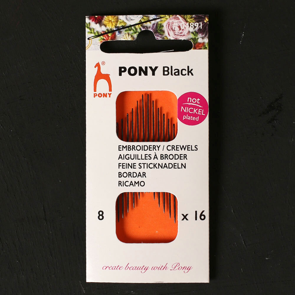 Pony Black Sewing Needle Number 8 - 04891