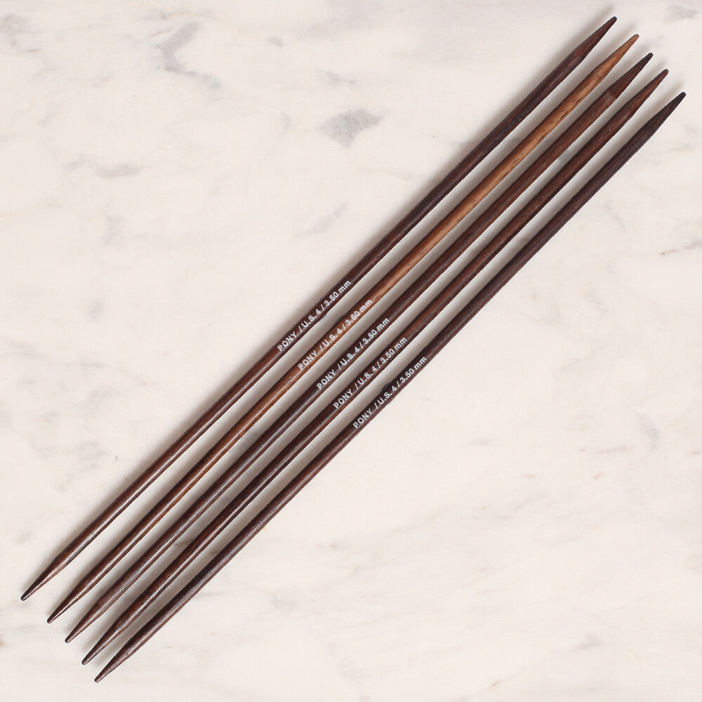 Pony Rosewood 3.5 mm 20 cm Rosewood Double Pointed Needles, Set of 5 - 36808