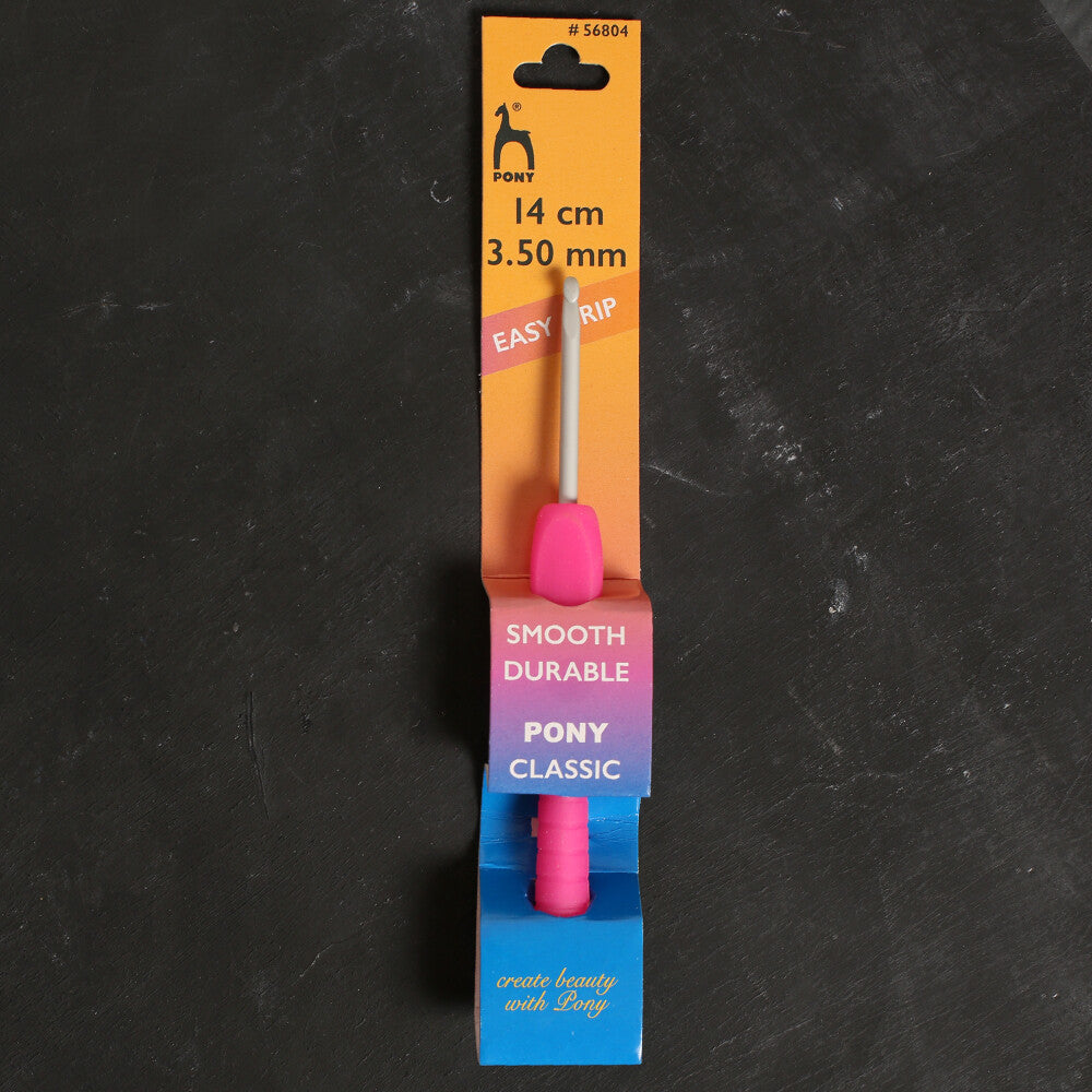 Pony Easy Grip 3.5 mm 14 cm Soft Handled Crochet Hook, Fuchsia - 56804