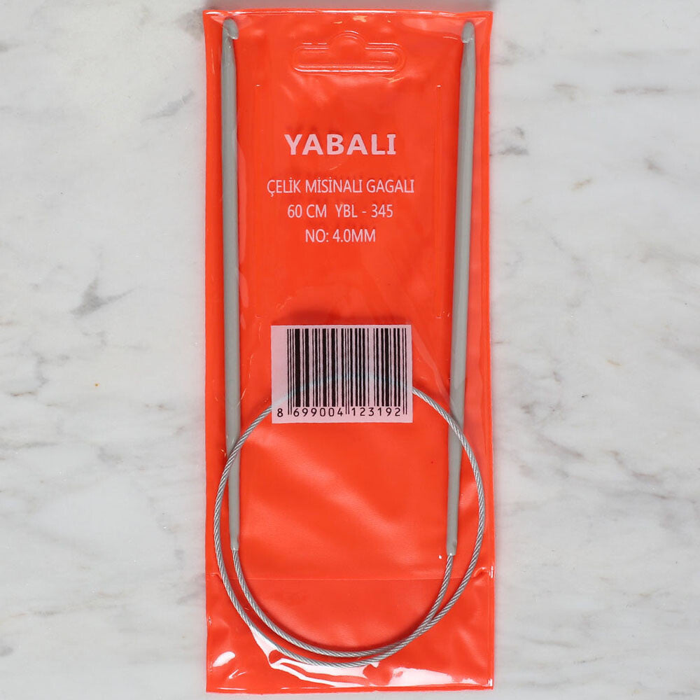 Yabalı 4mm 60 cm Steel Cable Tunisian/Afghan Knitting Needle - YBL - 345