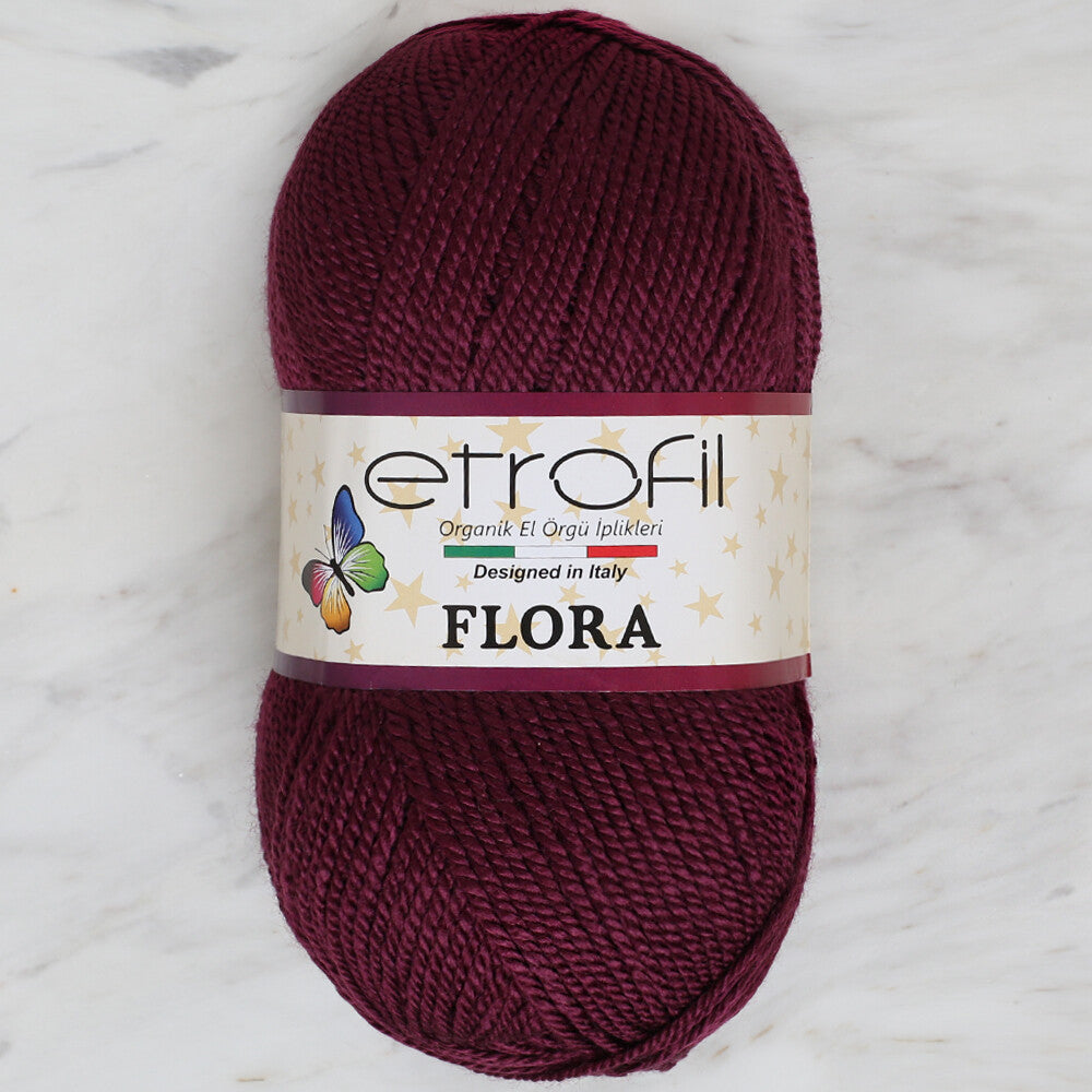 Etrofil Flora Knitting Yarn, Eggplant Purple - 70661