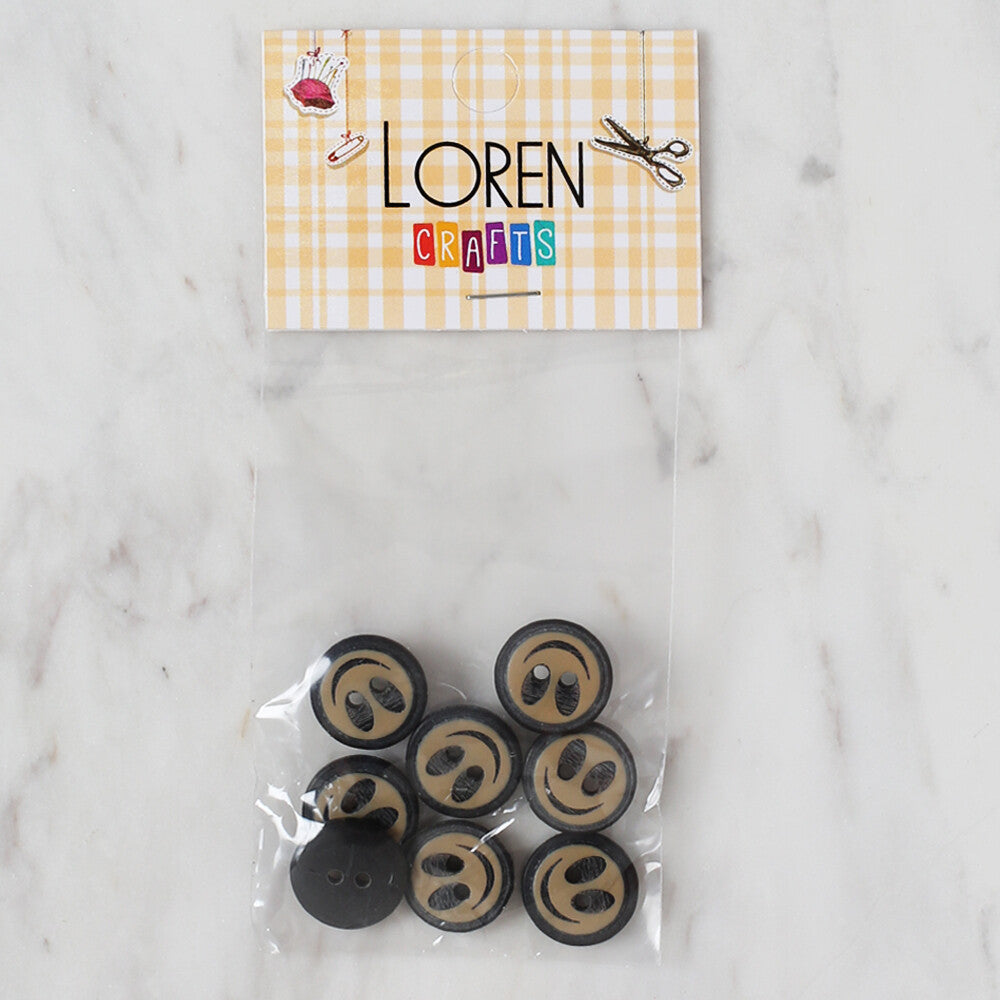 Loren Crafts 10 pcs Smiley Face Button - 15