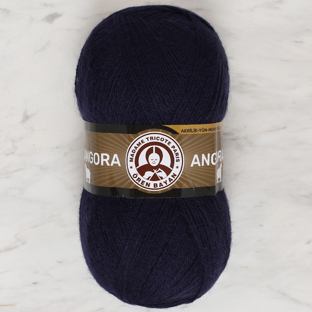 Madame Tricote Paris Angora Knitting Yarn, Navy Blue - 019