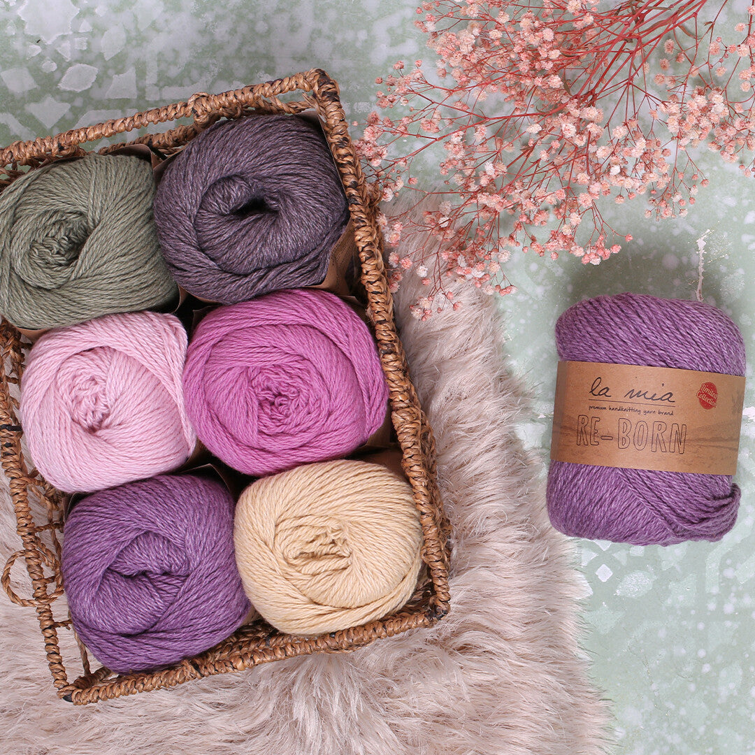 La Mia Re-Born Yarn, Purple Melange - L143