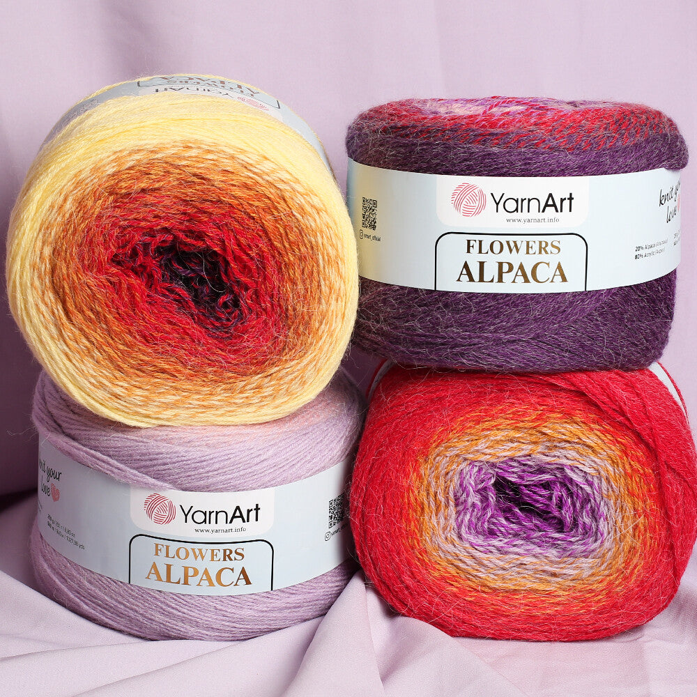 Yarnart Flowers Alpaca 250 Gr Knitting Yarn, Variegated - 436