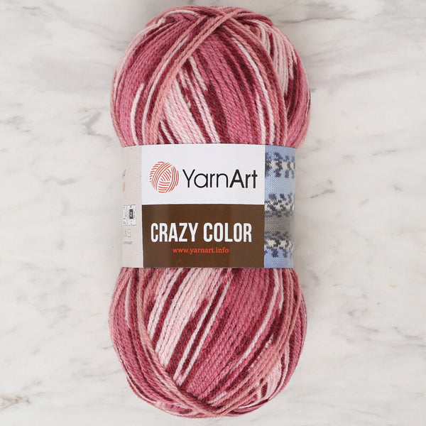 YarnArt Crazy Color Knitting Yarn, Variegated - 134