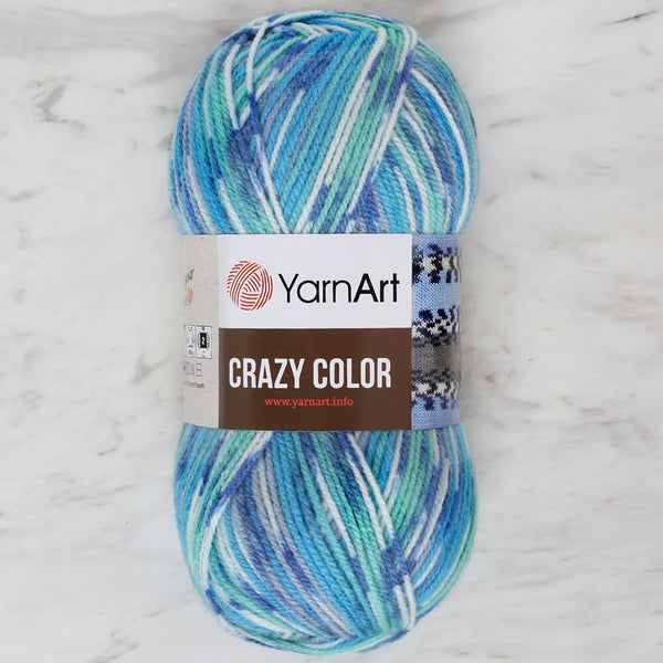 YarnArt Crazy Color Knitting Yarn, Variegated - 134