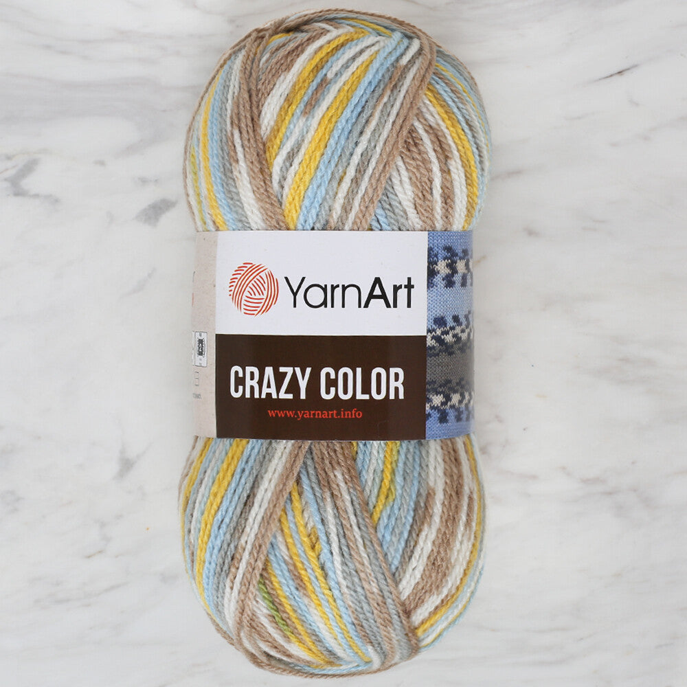 YarnArt Crazy Color Knitting Yarn, Variegated - 180