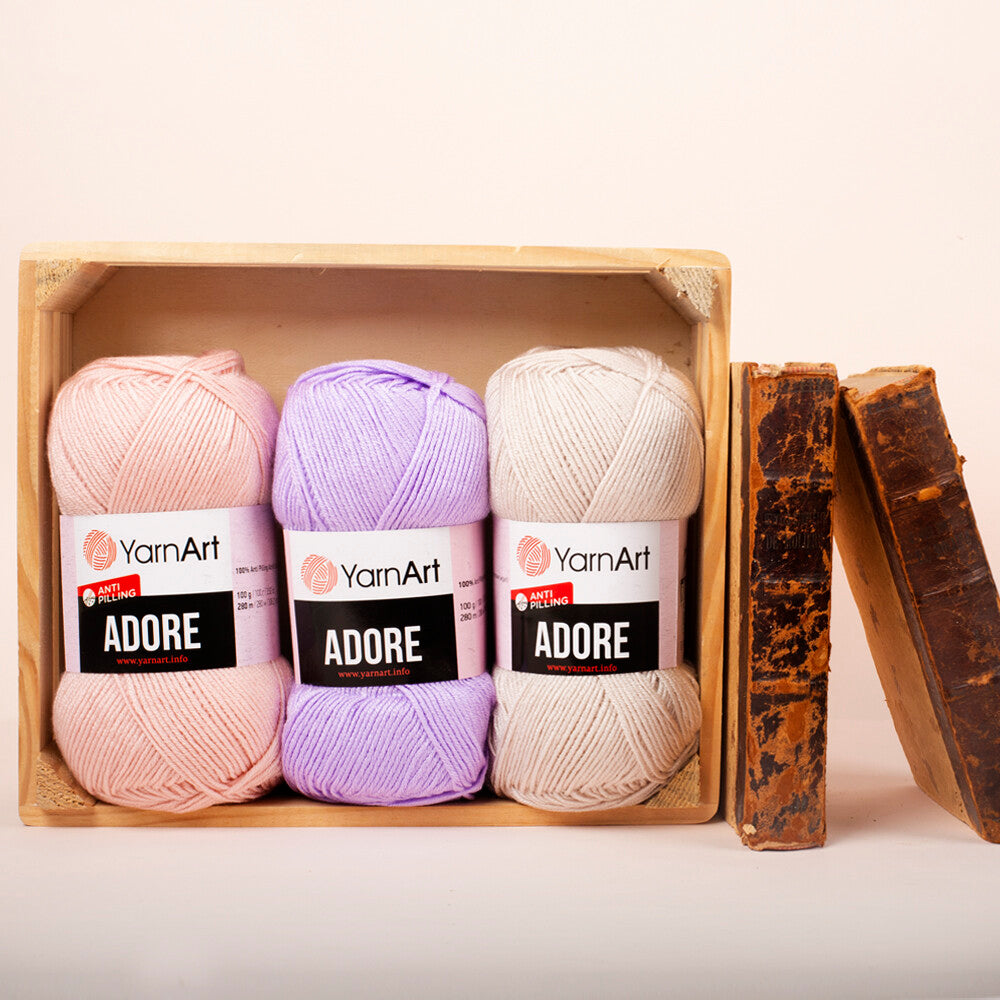 YarnArt Adore Anti-Pilling Yarn, Pink - 339